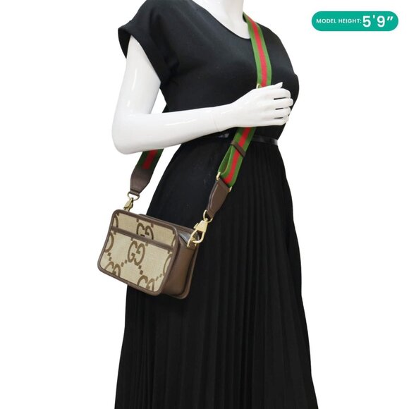 Gucci Mini Jumbo GG Canvas Crossbody Bag Beige 696075 - Picture 2 of 12
